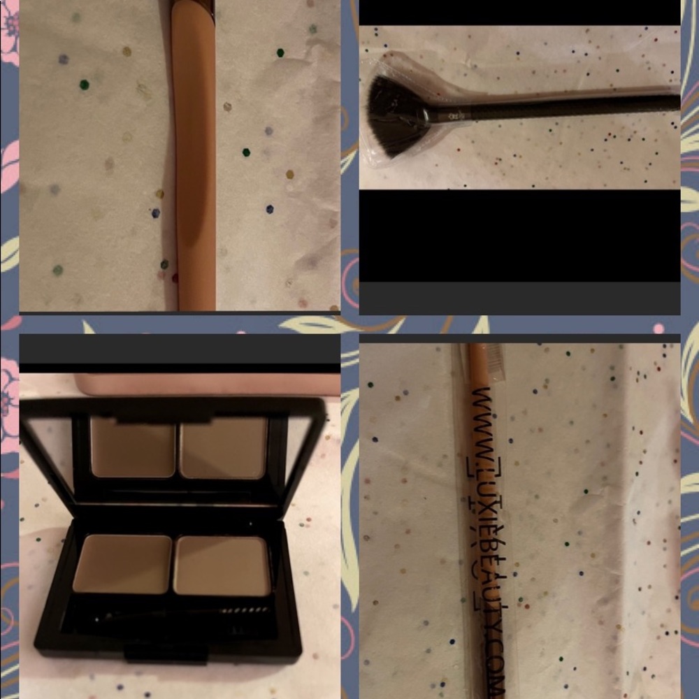 Brown stylists, highlighter brush, eyeshadow brush